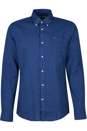 Barbour Homme, Chemises, Bleu, Taille: S Chemise bleue en lin à manches longues