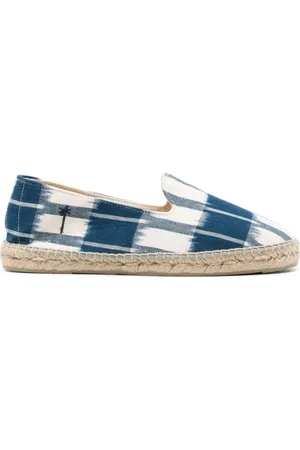 MANEBI Homme, Chaussures, Bleu, Taille: 44 EU Espadrilles Plates en Coton Teint