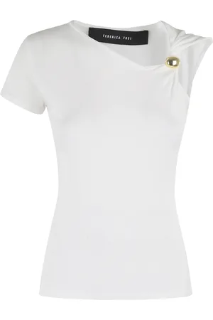 FEDERICA TOSI Femme, Tops, Blanc, Taille: 38 FR Bijoux en viscose stretch