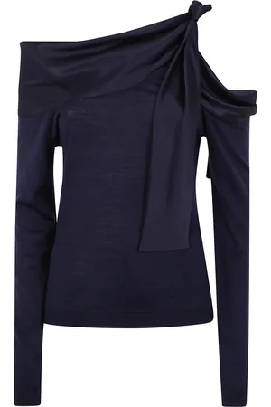 Alberta Ferretti Femme, Tops, Bleu, Taille: 42 FR Chemisier de Soie Luxueux