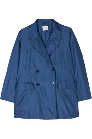 Aspesi Femme, Vestes, Bleu, Taille: 38 FR Manteau Bleu Rembourré à Double Boutonnage