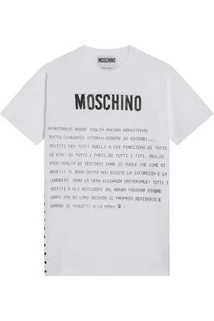 Moschino Femme, Tops, Blanc, Taille: 36 FR T-shirt col rond à manches courtes