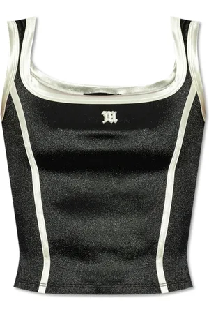 MISBHV Femme, Tops, Noir, Taille: 42 FR Haut court avec bretelles