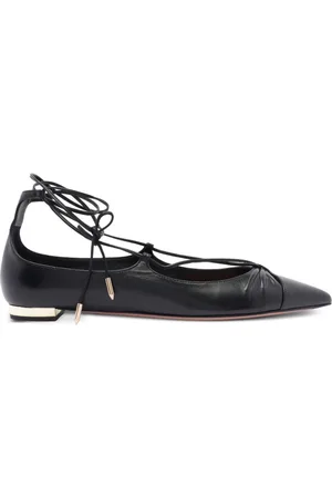 Aquazzura Femme, Chaussures, Noir, Taille: 36 1/2 EU Sandales Plates Chic pour Femmes