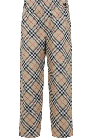 Burberry Homme, Pantalons, Multicolore, Taille: M Pantalon à Carreaux Sable