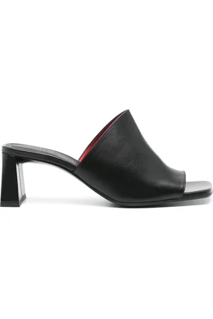 Plan C Femme, Chaussures, Noir, Taille: 38 EU Mules en Cuir Sandales