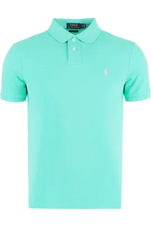 Ralph Lauren Homme, Tops, Vert, Taille: XL Polo Slim Fit en Coton