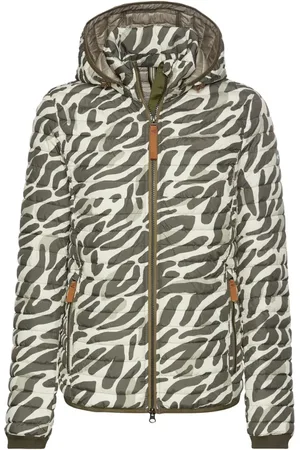 Camel Active Femme, Vestes, Multicolore, Taille: 38 FR Veste Camouflage Verte avec Capuche