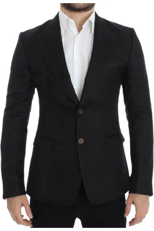 Dolce & Gabbana Homme, Vestes, Noir, Taille: M Blazer noir lgant en mlange de soie