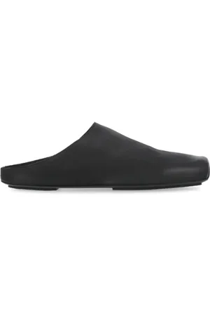 UMA WANG Femme, Chaussures, Noir, Taille: 36 EU Chaussures Plates en Cuir Noir à Bout Carré