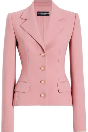 Dolce & Gabbana Femme, Vestes, Rose, Taille: 36 FR Vestes roses en satin de soie avec des boutons recouverts de canneté