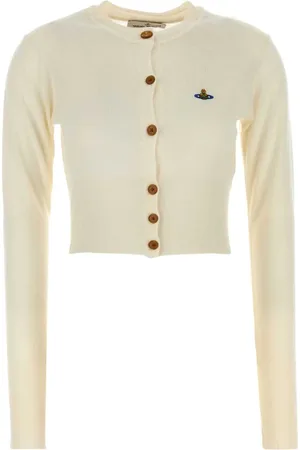 Vivienne Westwood Femme, Pulls, , Taille: 40 FR Cardigan en Laine Ivoire