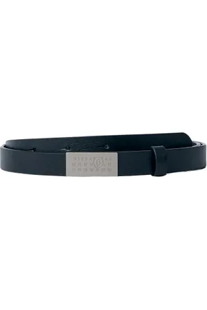 Maison Margiela Femme, Accessoires, Noir, Taille: ONE Size Ceinture en cuir avec plaque logo signature