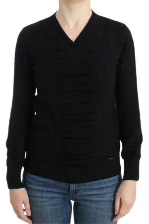 Costume National Femme, Pulls, Noir, Taille: 36 FR Élégant pull à col en V noir