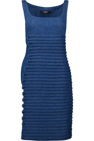 VERSACE Femme, Robes, Bleu, Taille: 34 FR Robe en Jean Collection Printemps-Été 2025
