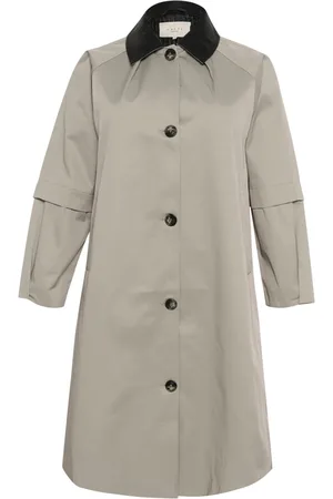 Kaffe Femme, Manteaux, Gris, Taille: 52 FR Élégant Trenchcoat Veste Elephant Skin