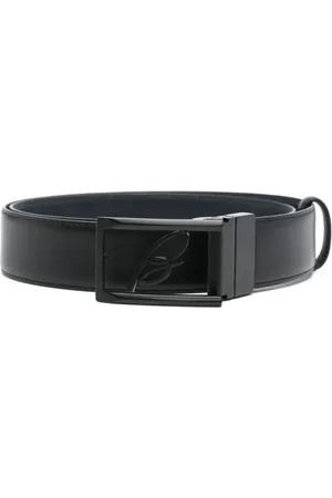 BRIONI Homme, Accessoires, Noir, Taille: 100 CM Ceinture Noire avec Boucle Logo