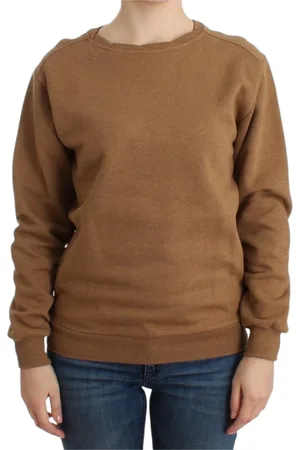 John Galliano Femme, Sweatshirts et sweats à capuche, Brun, Taille: 36 FR Pull en Coton Marron avec Col Rond
