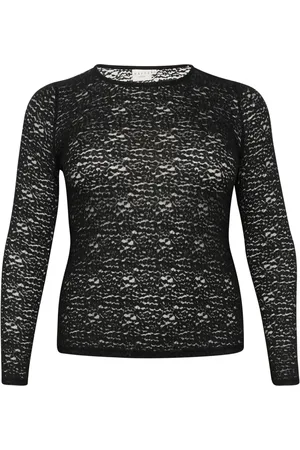 Kaffe Femme, Tops, Noir, Taille: 40 FR Haut en Dentelle Noir Profond