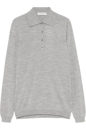 GOES BOTANICAL Femme, Tops, Gris, Taille: 44 FR Pull Polo en mérinos
