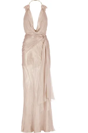 MARIA LUCIA HOHAN Femme, Robes, Rose, Taille: 40 FR Robe Rose en Soie avec Profond Col en V