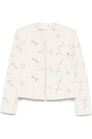 GENNY Femme, Vestes, Blanc, Taille: 40 FR Ensemble de forets floraux
