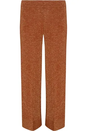 CIRCUS HOTEL Femme, Pantalons, Brun, Taille: 40 FR Pantalon en Coton avec Lurex et Taille Élastique