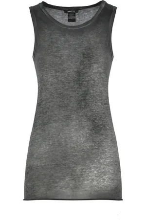 AVANT TOI Femme, Tops, Gris, Taille: 40 FR Haut Gris sans Manches à Col Rond