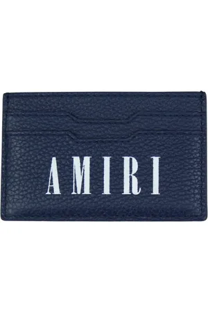 AMIRI Unisex, Accessoires, Bleu, Taille: ONE Size Porte-cartes en cuir bleu marine