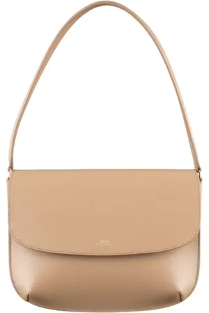 A.P.C. Femme, Sacs, Brun, Taille: ONE Size Sac bandoulière en cuir marron avec fermeture à pression