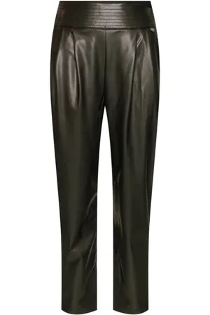 Twin-Set Femme, Pantalons, Noir, Taille: 36 FR Pantalon en éco-cuir noir Élégant et polyvalent