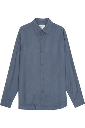 NN.07 Homme, Chemises, Bleu, Taille: S Chemise en sergé imprimé avec boutons en nacre