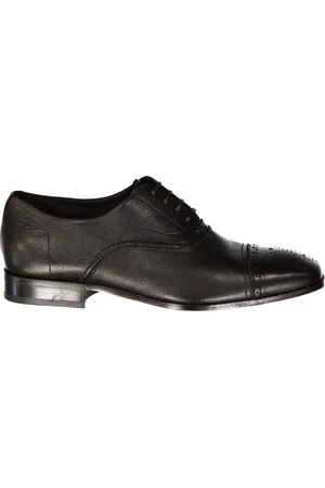 Salvatore Ferragamo Homme, Chaussures, Brun, Taille: 41 EU Derbies en Cuir avec Détail Perforé