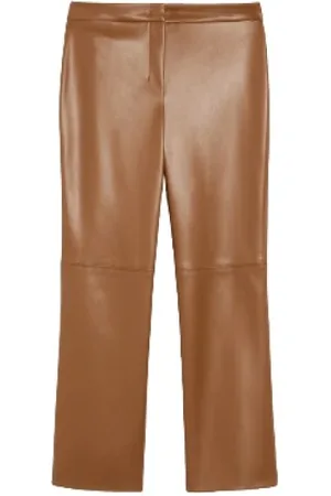 Max Mara Femme, Pantalons, Brun, Taille: 38 FR Pantalon Slim en Tissu Enduit