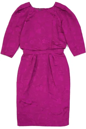 Alberta Ferretti Femme, Robes, Rose, Taille: 40 FR Robe Mi-Longue avec Fleurs Brodées