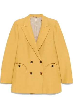Blazé Milano Femme, Vestes, Jaune, Taille: 40 FR Veste Moutarde à Double Boutonnage