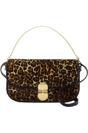 A.P.C. Femme, Sacs, Brun, Taille: ONE Size Pochette en Cuir Imprimé Léopard