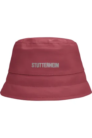 Stutterheim Femme, Accessoires, Rouge, Taille: XS Chapeau Seau Rembourré Imperméable