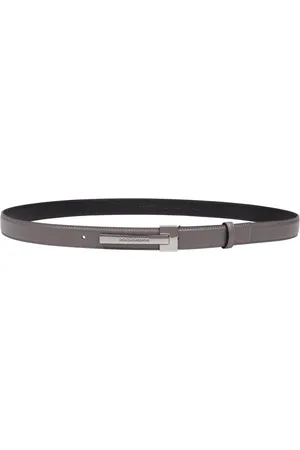 Dolce & Gabbana Femme, Accessoires, Gris, Taille: 95 CM Ceinture en cuir gris avec boucle logo