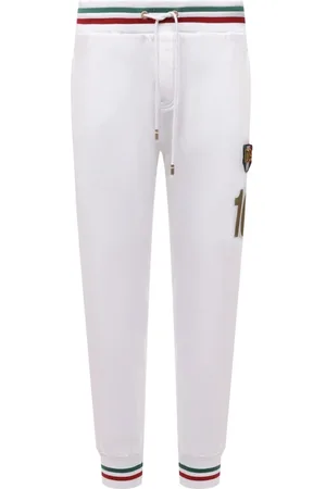 Dolce & Gabbana Homme, Pantalons, Blanc, Taille: L Pantalons de survêtement avec Petit Détail de Logo