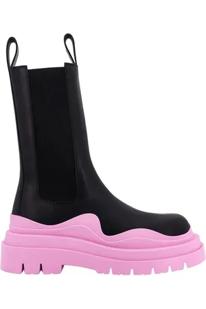 Bottega Veneta Femme, Chaussures, Noir, Taille: 36 EU Bottes en Cuir Tire Femme Slip-On