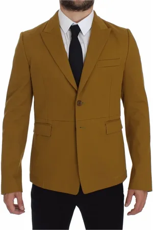 Dolce & Gabbana Homme, Vestes, Jaune, Taille: S Blazer jaune élégant en mélange de coton
