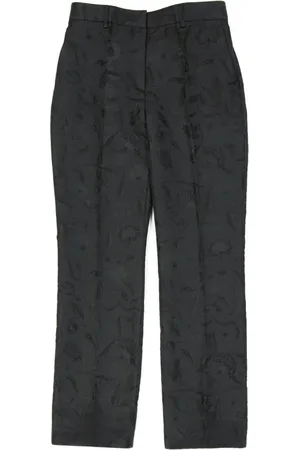 Alberta Ferretti Femme, Pantalons, Noir, Taille: 38 FR Pantalon classique brodé avec détails floraux