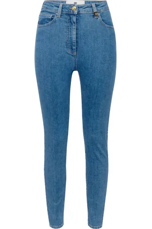 Elisabetta Franchi Femme, Jeans, Bleu, Taille: W30 Jean skinny taille haute avec détail logo