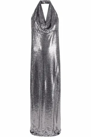 BLANCA Femme, Robes, Gris, Taille: 36 FR Robe longue ornée de sequins avec
