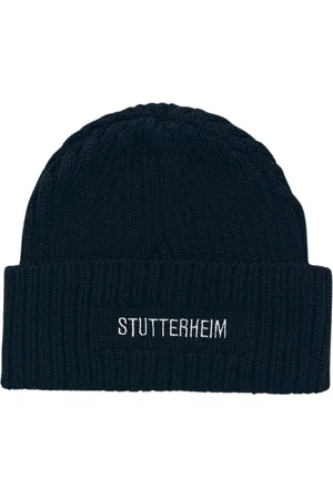 Stutterheim Homme, Accessoires, Bleu, Taille: ONE Size Bonnet Logo Brodé