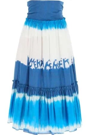 Alberta Ferretti Femme, Jupes, Bleu, Taille: 40 FR Jupe Midi Tie Dye