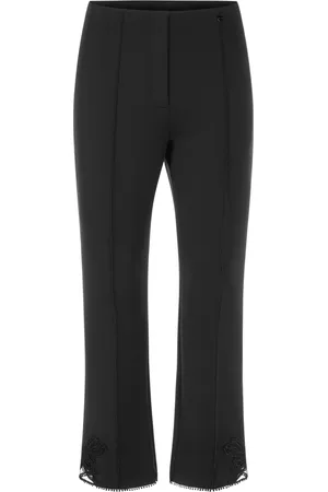 Marc Cain Femme, Pantalons, Noir, Taille: 38 FR Frederica Pantalon en Scubajersey avec Détail Papillon