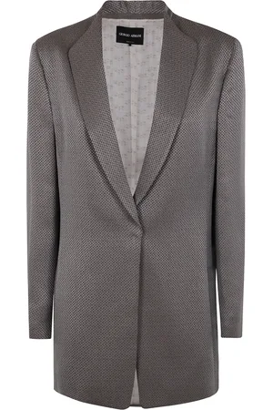 Giorgio Armani Femme, Vestes, Gris, Taille: 38 FR Veste en jacquard de viscose cupro