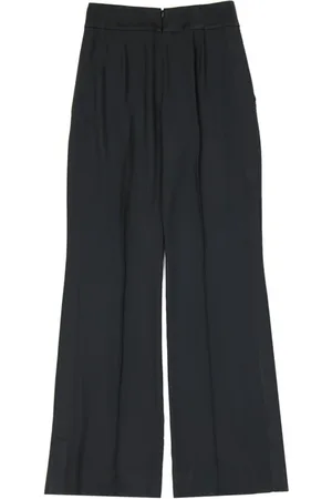 Alberta Ferretti Femme, Pantalons, Noir, Taille: 36 FR Pantalon Classique Évasé avec Détail en Satin
